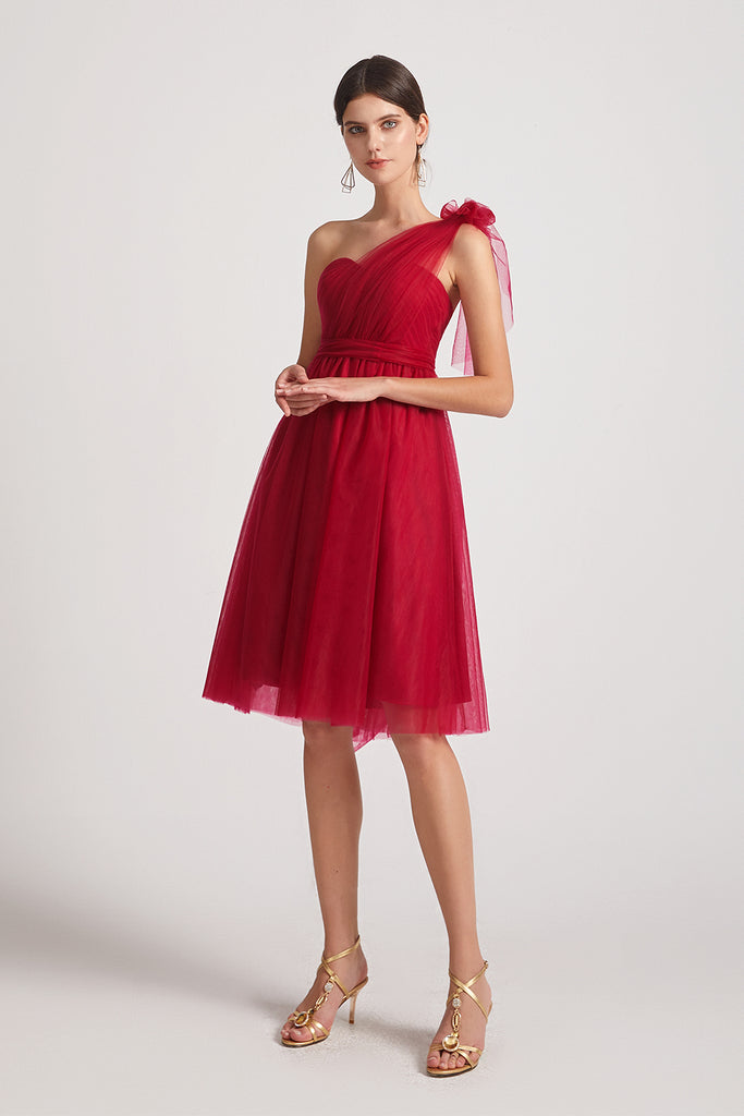 A-Line Tulle Convertible Short Bridesmaid Dresses (AF0183) – AlfaBridal.com