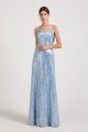 Spaghetti Straps V-Neck Backless Sequin Bridesmaid Dresses