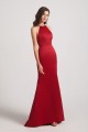 Satin Halter Criss-Cross Back Trumpet Bridesmaid Dresses