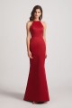 Satin Halter Criss-Cross Back Trumpet Bridesmaid Dresses