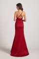 Satin Halter Criss-Cross Back Trumpet Bridesmaid Dresses