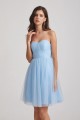 Strapless Sweetheart Blue Short Tulle Bridesmaid Dresses