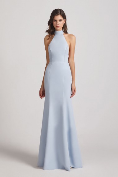 Trumpet Backless High Neck Halter Bridesmaid Dresses