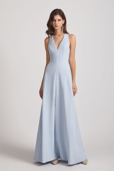 V-Neck Keyhole A-Line Bridesmaid Dresses with Front Slit