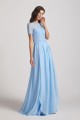 Jewel Short Sleeves Chiffon Lace Bridesmaid Dresses