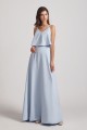 Spaghetti Straps V-Neck Maxi Gown with A-Line Skirt