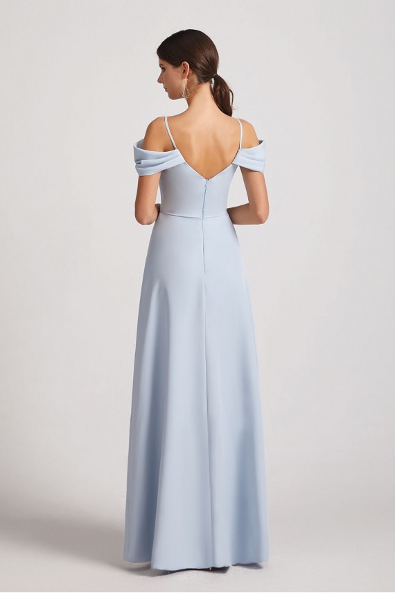 Maxi Length Cold Shoulder A-Line Bridesmaid Dresses