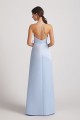 V-Neck Tie-Waist Faux Wrap Bridesmaid Dresses with Open Back