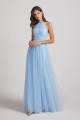 Halter Ruched Crisscross Tulle Bridesmaid Dresses