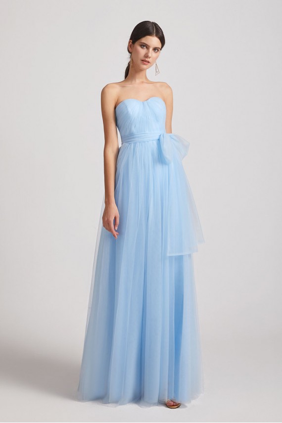 Strapless Long Tulle Bridesmaid Dresses