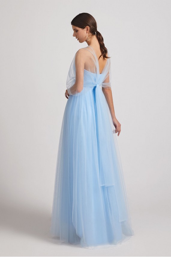 Strapless Sweetheart Floor Length Tulle Bridesmaid Dresses